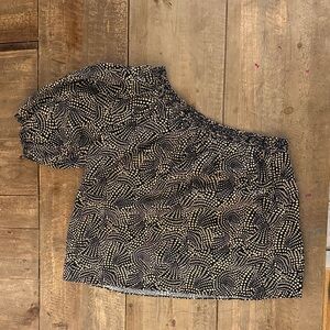 Madewell Black and White One-Shoulder Top NWT